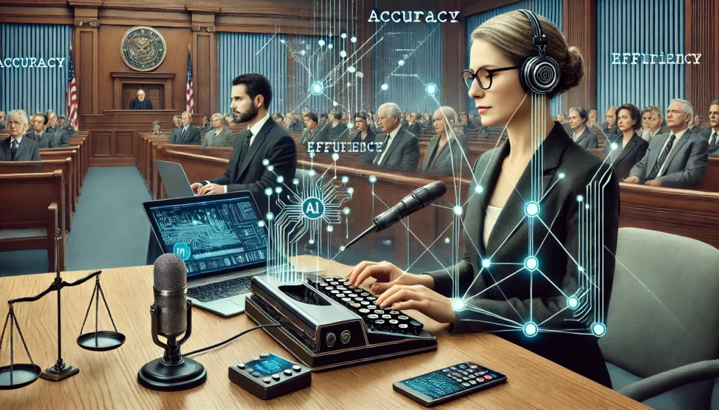 ai transcription integrated with human expertise in court reporting