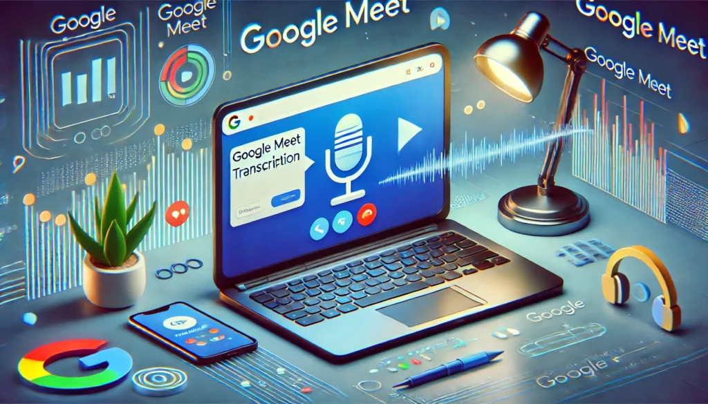 transcribe google meet recordings